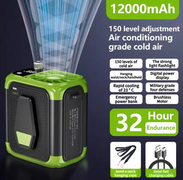 BreezeBelt Pro – Mini High-Speed Wearable Waist Fan